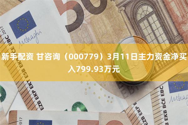 新手配资 甘咨询（000779）3月11日主力资金净买入79